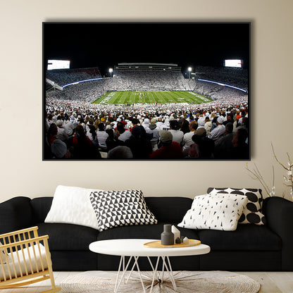 Penn State Stadium, Stadium Canvas, Sport Art, Framed Canvas Print Wall Art, Floating Frame