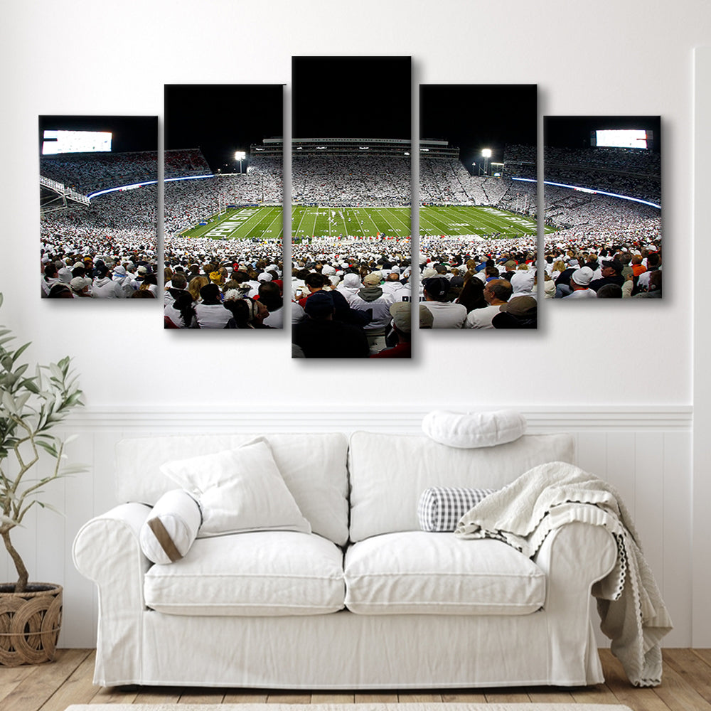 Penn State Stadium, Stadium Canvas, Sport Art, Gift for him, 5 Panel, Large Canvas, Canvas Print Wall Art