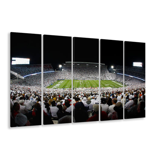 Penn State Stadium, Stadium Canvas, Sport Art, 5 Panel B, Extra Large Canvas, Canvas Print Wall Art