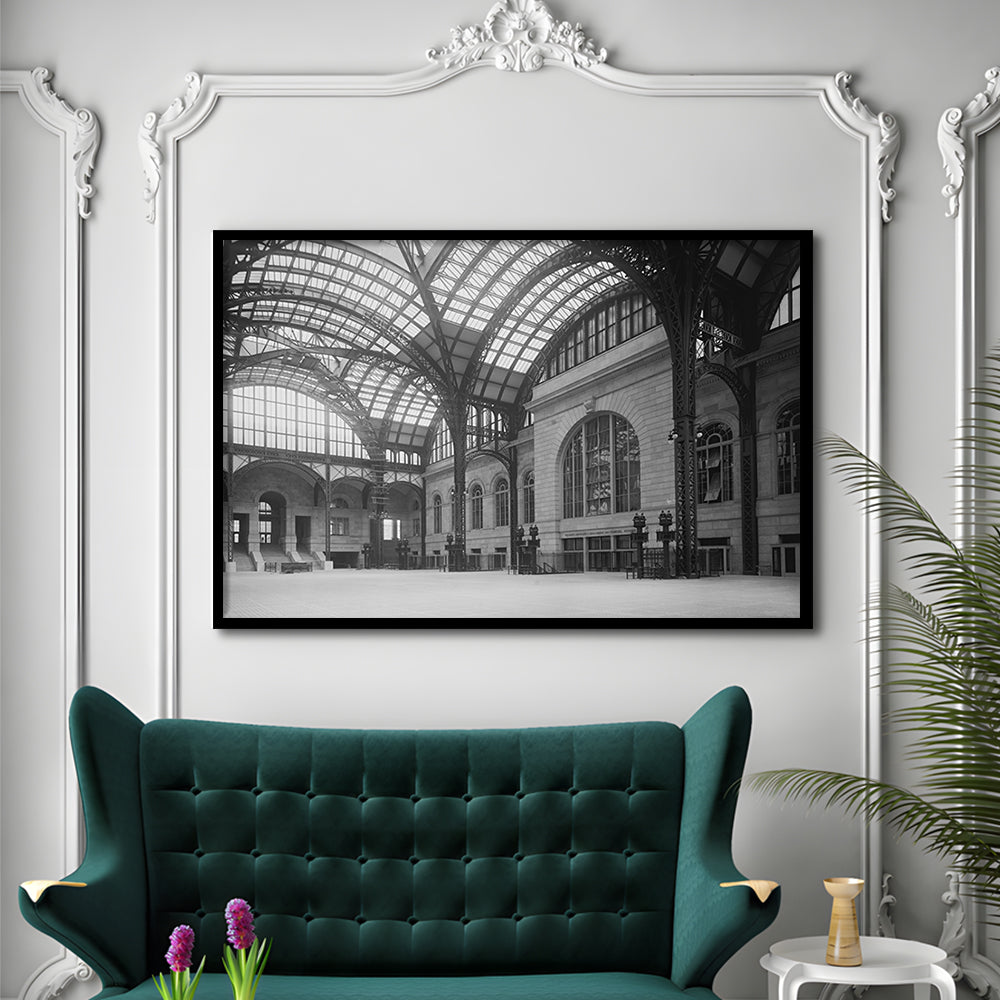 Penn Station New York Architecture Print Black and White Art, Framed Art Print Wall Decor