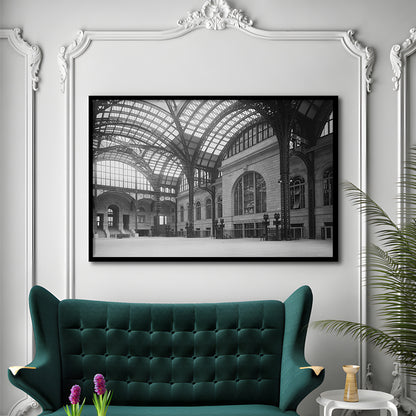 Penn Station New York Architecture Print Black and White Art, Framed Art Print Wall Decor