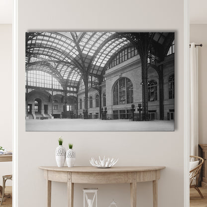 Penn Station New York Architecture Print Black and White Art, Canvas Print Wall Art Decor