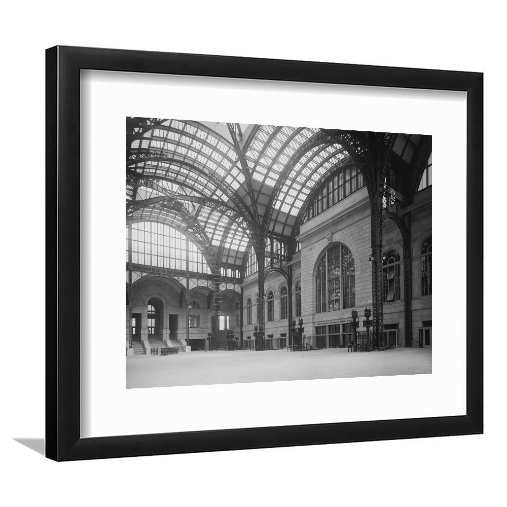 Penn Station New York Architecture Print Black and White Art, Framed Art Print White Border Wall Decor