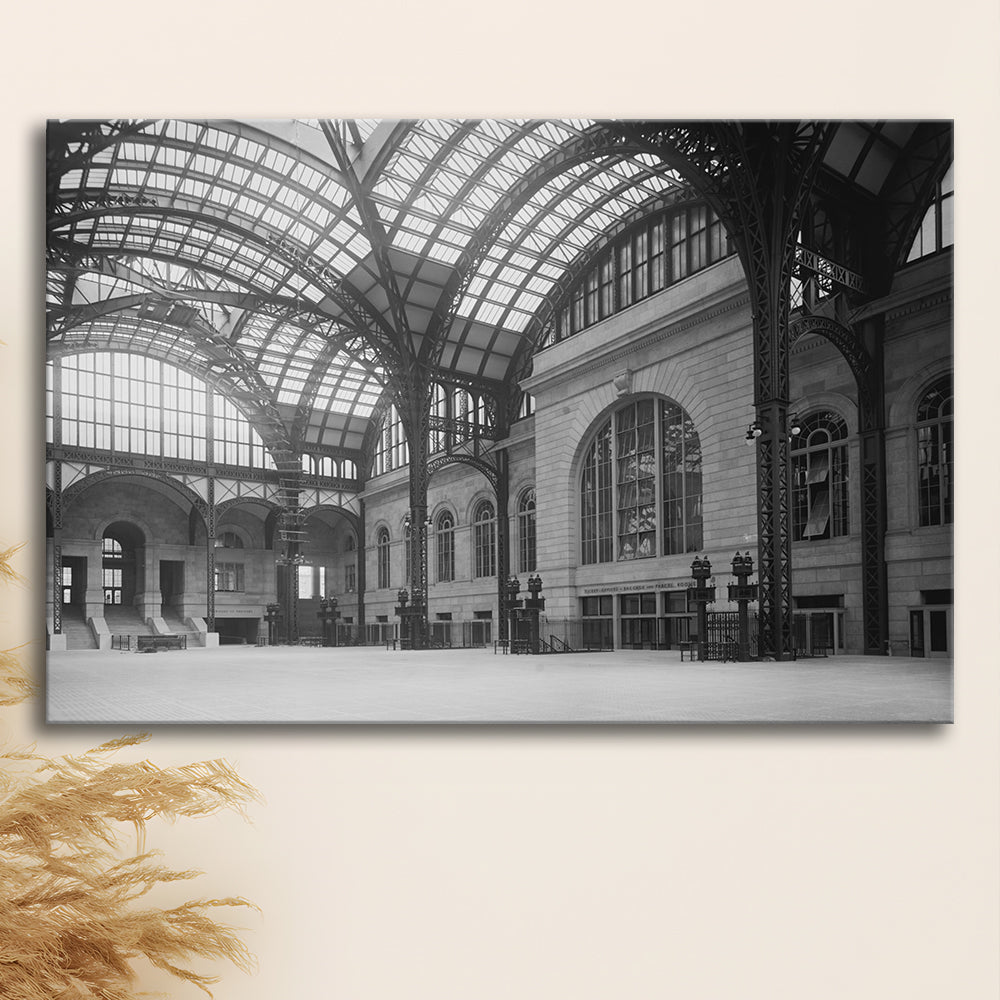 Penn Station New York Architecture Print Black and White Art, Canvas Print Wall Art Decor