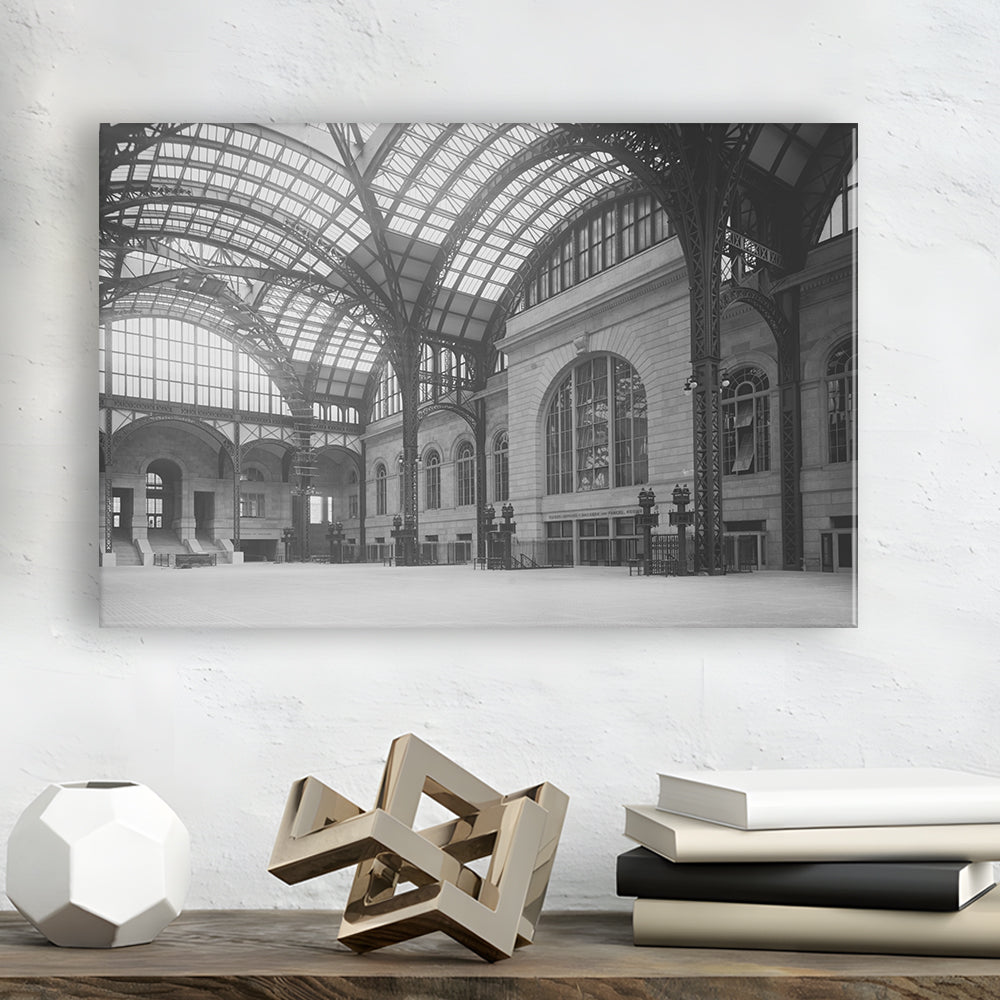 Penn Station New York Architecture Print Black and White Art, Canvas Print Wall Art Decor