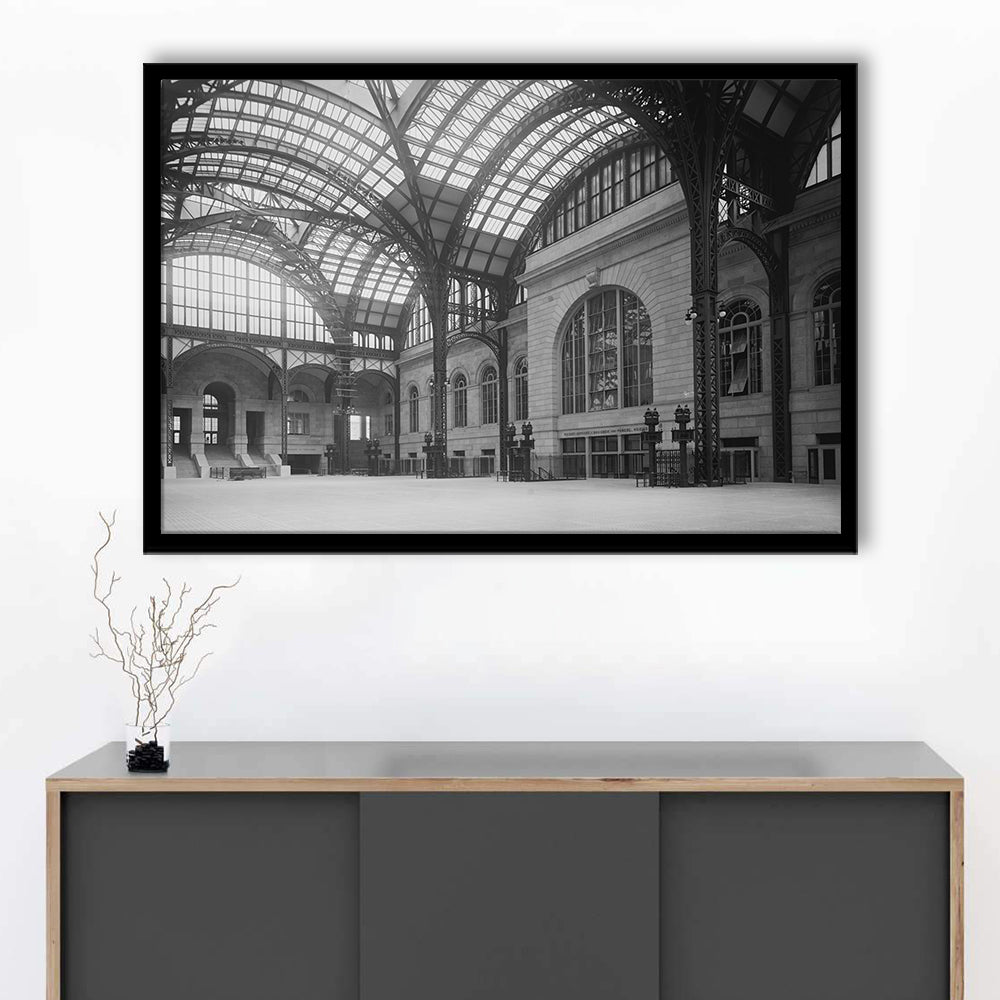 Penn Station New York Architecture Print Black and White Art, Framed Art Print Wall Decor