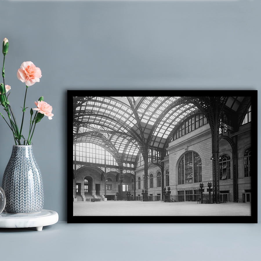 Penn Station New York Architecture Print Black and White Art, Framed Art Print Wall Decor