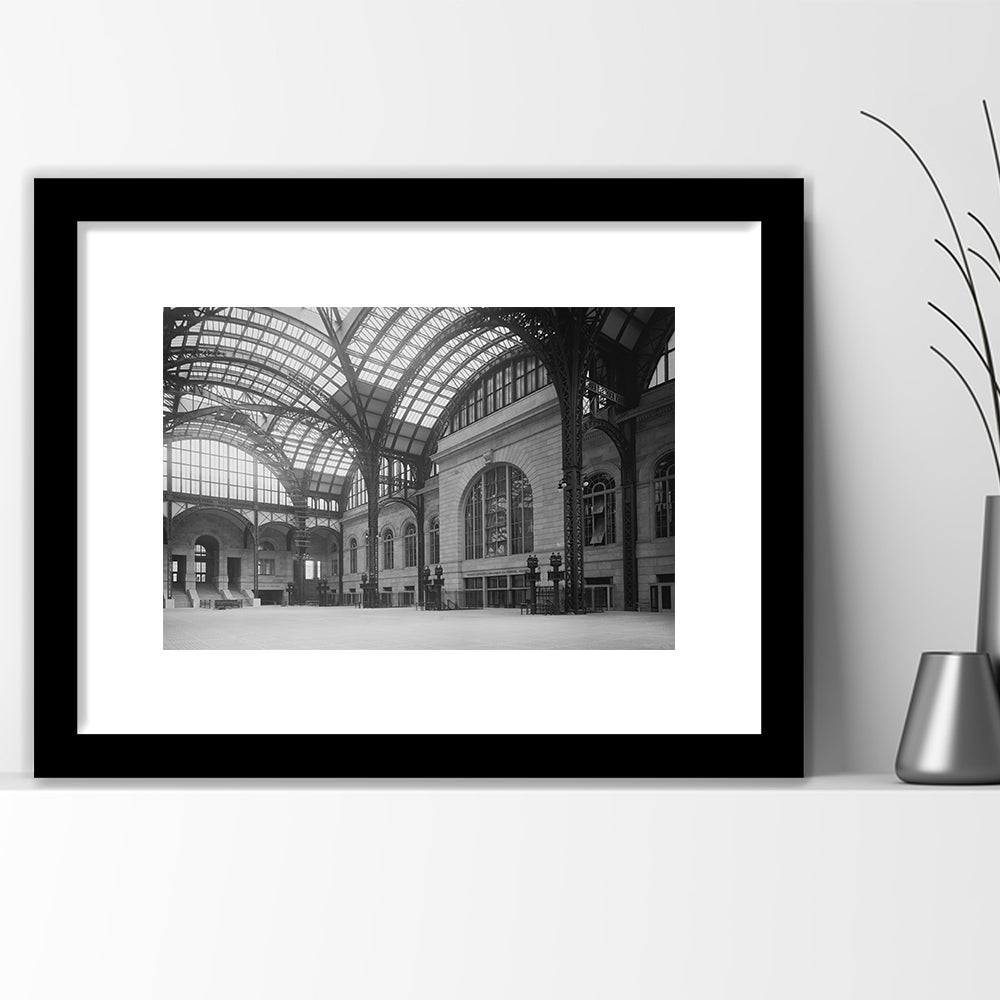 Penn Station New York Architecture Print Black and White Art, Framed Art Print White Border Wall Decor