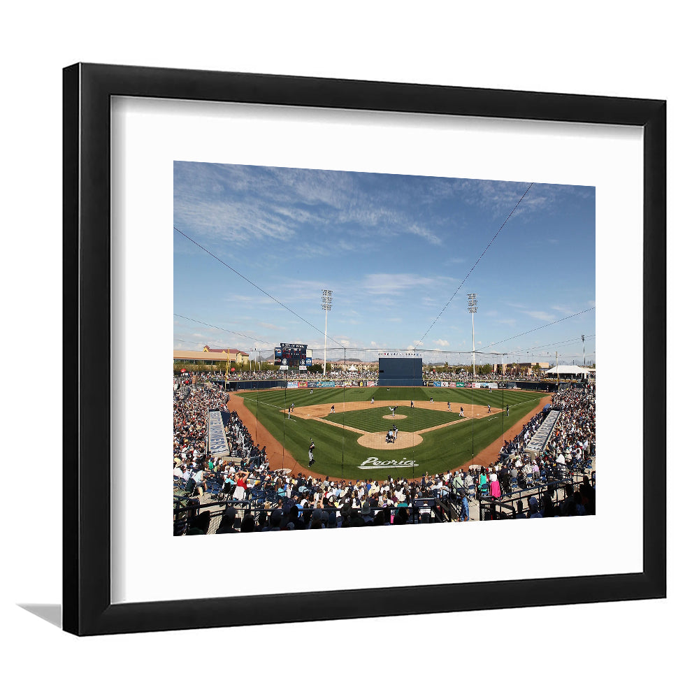 Peoria Sports Complex, Stadium Canvas, Sport Art, Fan Gifts, White Border Framed Art Print Wall Decor