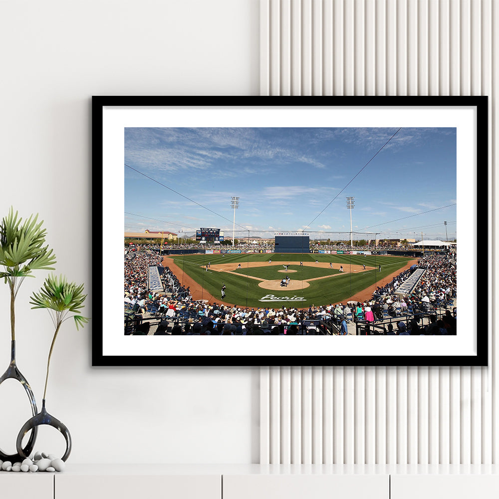 Peoria Sports Complex, Stadium Canvas, Sport Art, Fan Gifts, White Border Framed Art Print Wall Decor