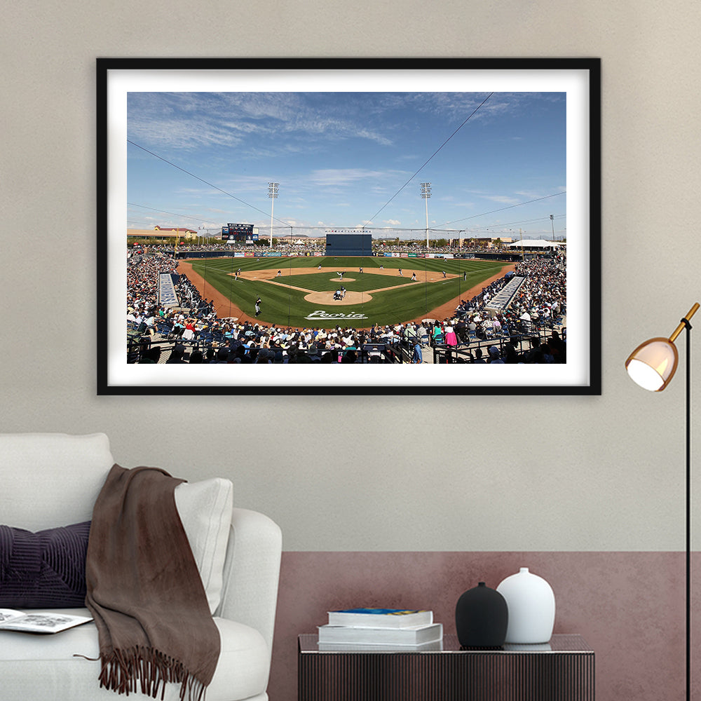 Peoria Sports Complex, Stadium Canvas, Sport Art, Fan Gifts, White Border Framed Art Print Wall Decor
