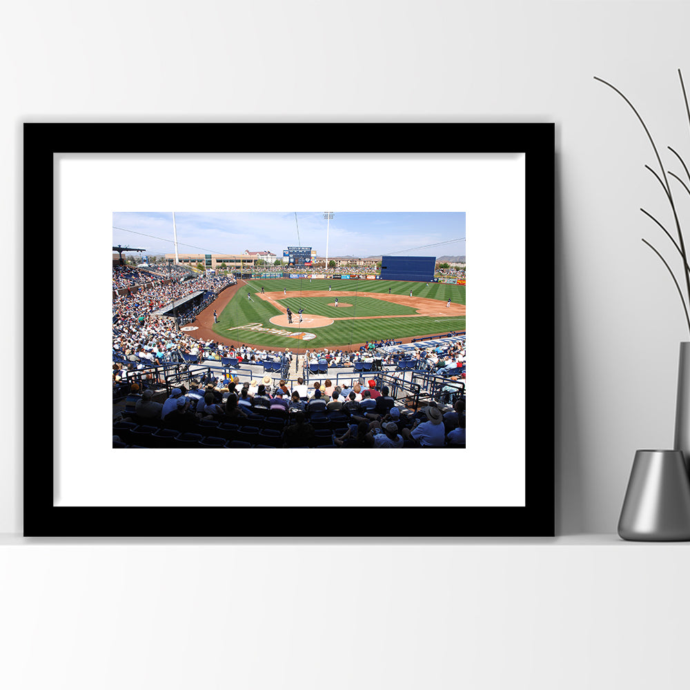 Peoria Sports Complex, Stadium Canvas, Sport Art, Gift for him, White Border Framed Art Print Wall Decor