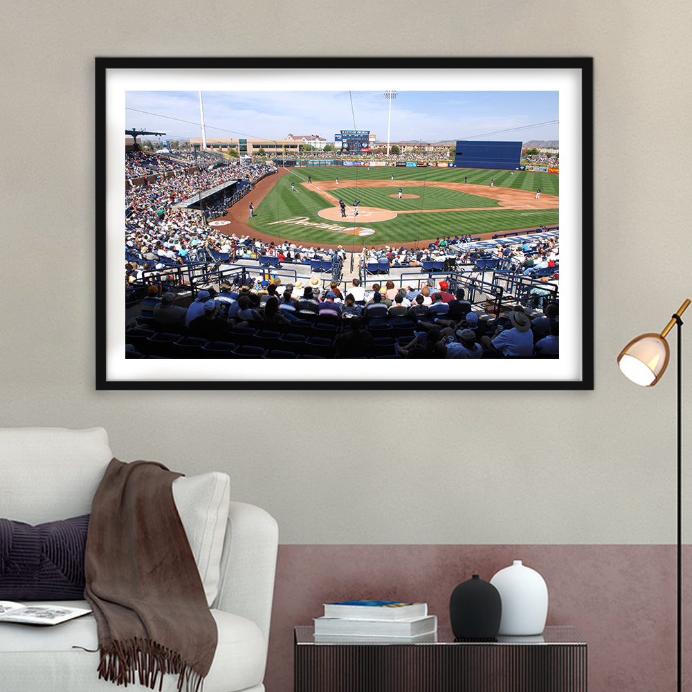 Peoria Sports Complex, Stadium Canvas, Sport Art, Gift for him, White Border Framed Art Print Wall Decor