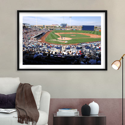 Peoria Sports Complex, Stadium Canvas, Sport Art, Gift for him, White Border Framed Art Print Wall Decor