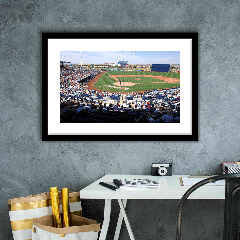 Peoria Sports Complex, Stadium Canvas, Sport Art, Gift for him, White Border Framed Art Print Wall Decor