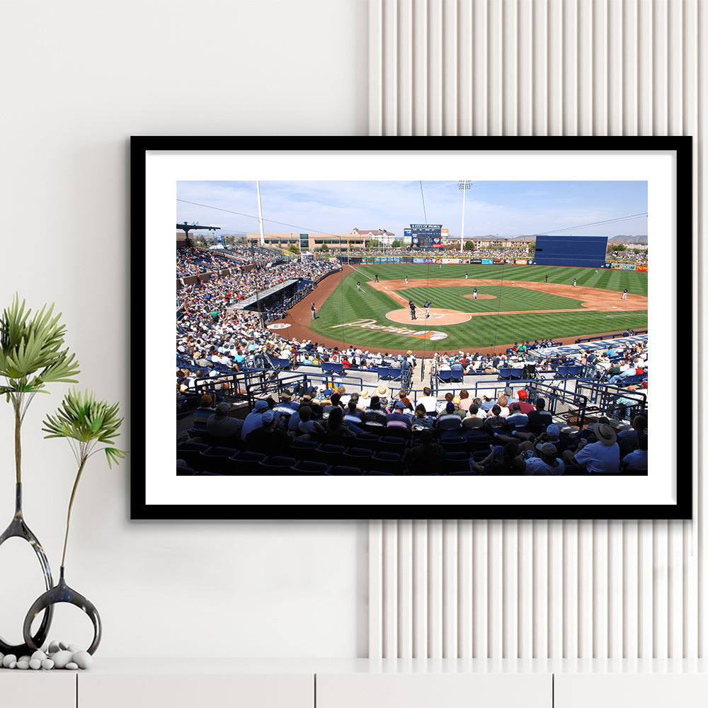 Peoria Sports Complex, Stadium Canvas, Sport Art, Gift for him, White Border Framed Art Print Wall Decor
