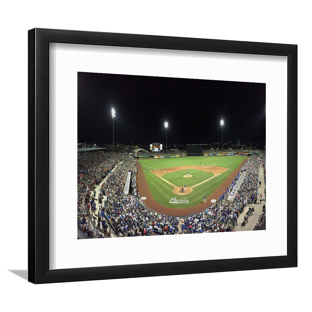 Peoria Sports Complex in Arizona, Stadium Canvas, Sport Art, Gift for him, White Border Framed Art Print Wall Decor