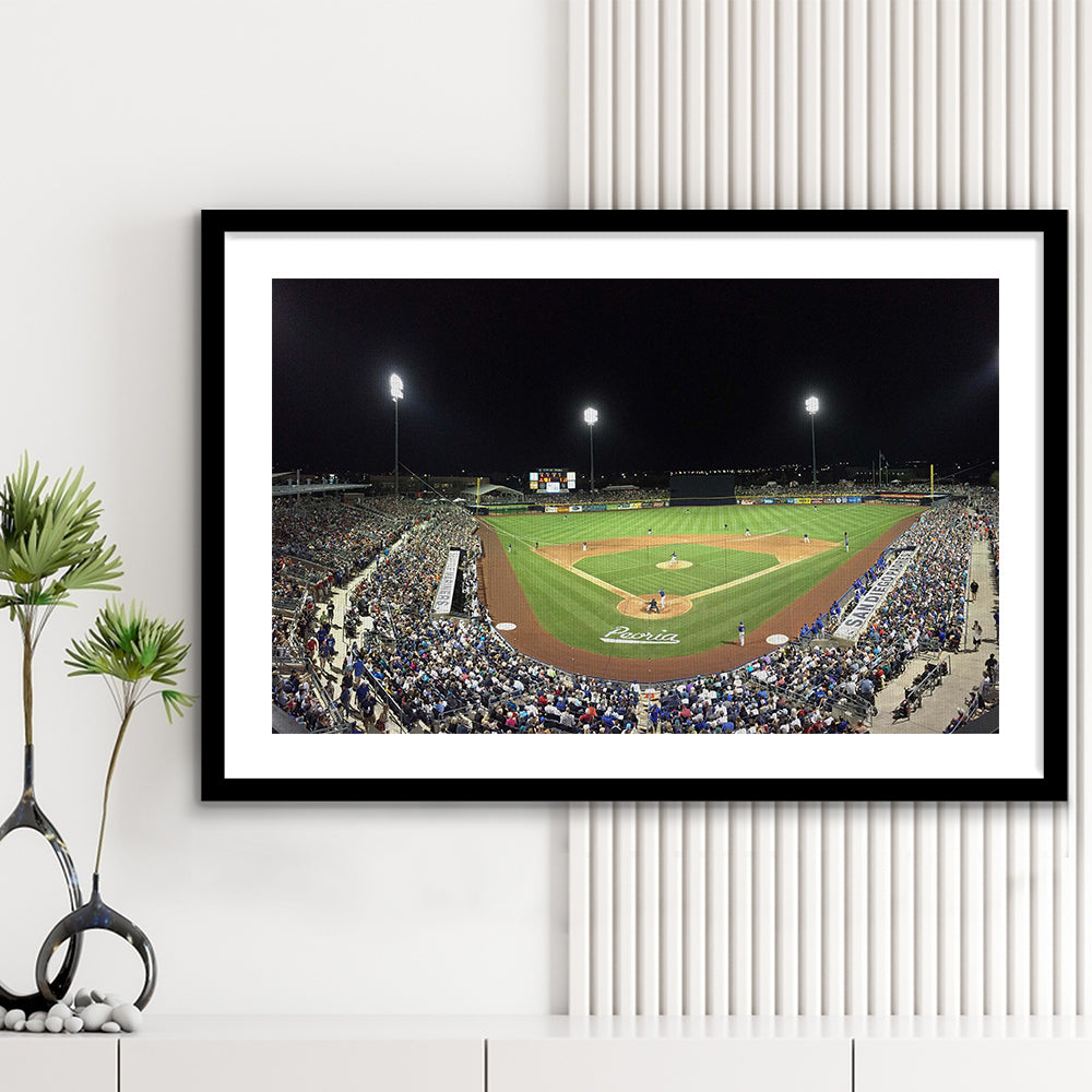 Peoria Sports Complex in Arizona, Stadium Canvas, Sport Art, Gift for him, White Border Framed Art Print Wall Decor