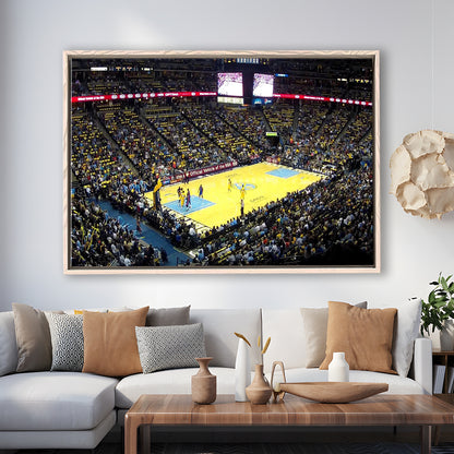 Pepsi Center Nuggets, Stadium Canvas, Sport Art, Framed Canvas Print Wall Art, Floating Frame