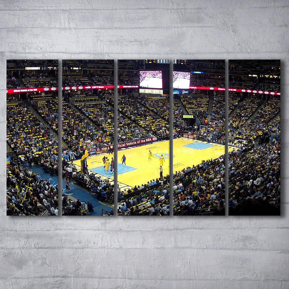 Pepsi Center Nuggets, Stadium Canvas, Sport Art, 5 Panel B, Extra Large Canvas, Canvas Print Wall Art