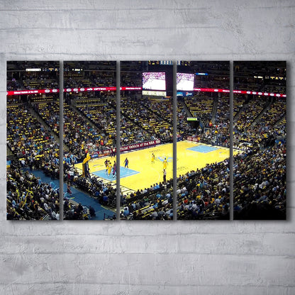 Pepsi Center Nuggets, Stadium Canvas, Sport Art, 5 Panel B, Extra Large Canvas, Canvas Print Wall Art