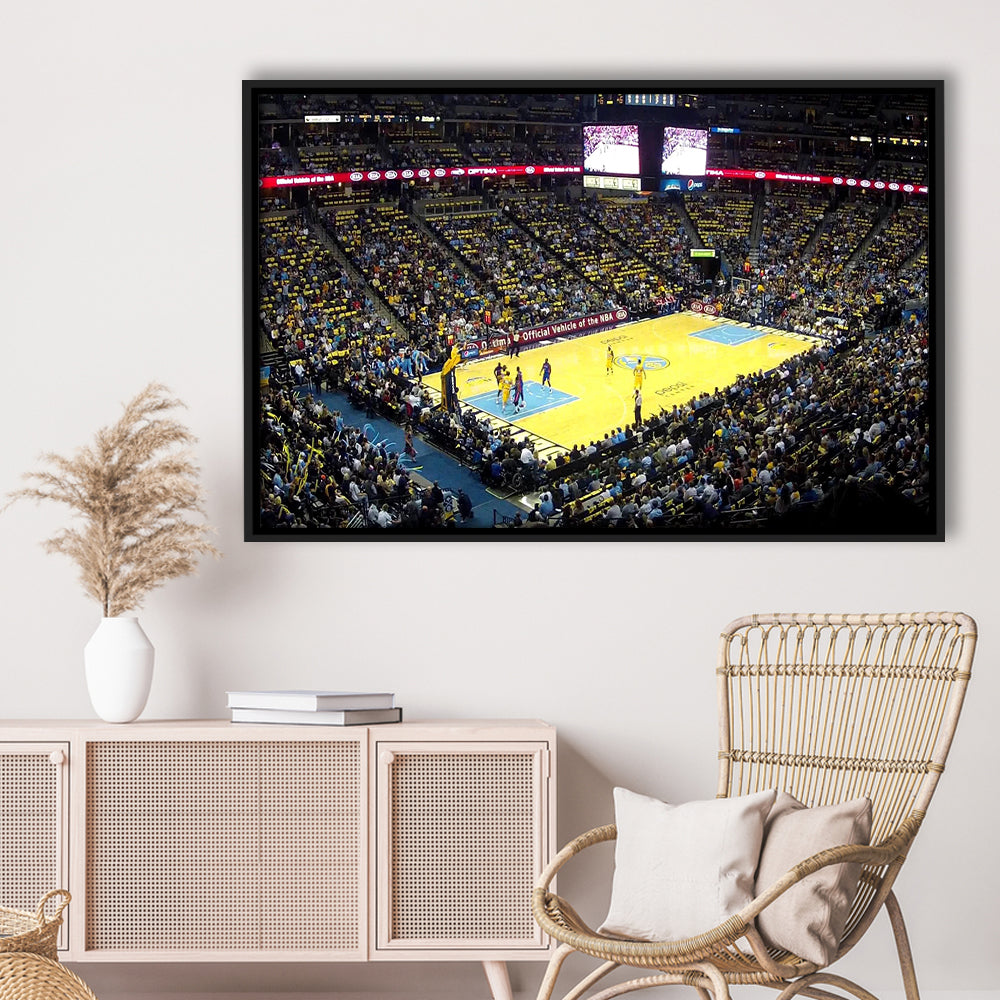 Pepsi Center Nuggets, Stadium Canvas, Sport Art, Framed Canvas Print Wall Art, Floating Frame