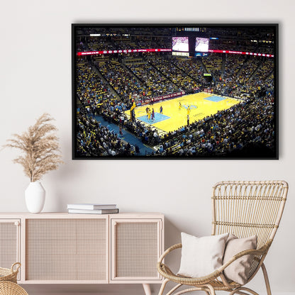 Pepsi Center Nuggets, Stadium Canvas, Sport Art, Framed Canvas Print Wall Art, Floating Frame