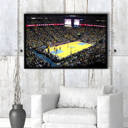 Pepsi Center Nuggets, Stadium Canvas, Sport Art, Framed Canvas Print Wall Art, Floating Frame