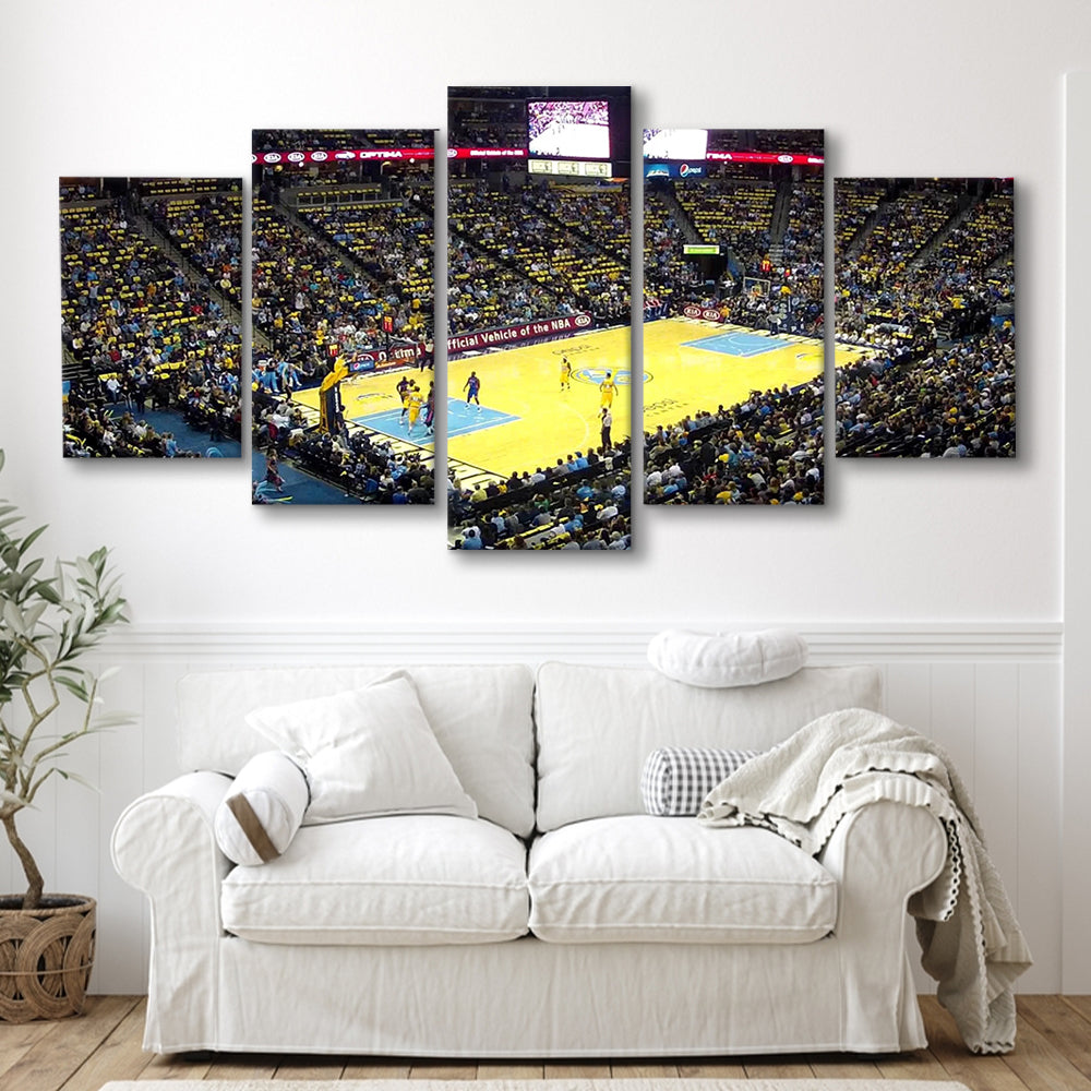 Pepsi Center Nuggets, Stadium Canvas, Sport Art, Gift for him, 5 Panel, Large Canvas, Canvas Print Wall Art