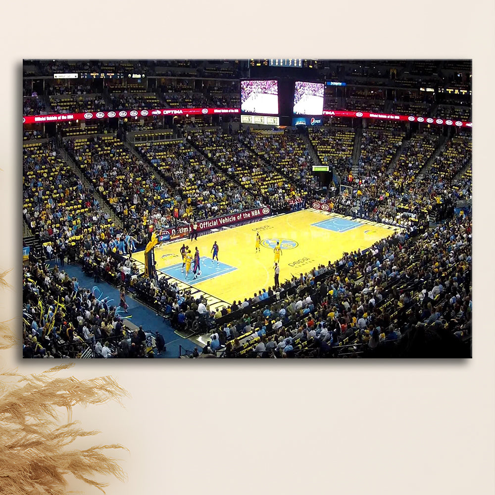 Pepsi Center Nuggets, Stadium Canvas, Sport Art, Gift for him, Man Cave Decor, Art Print, Canvas Print Wall Art