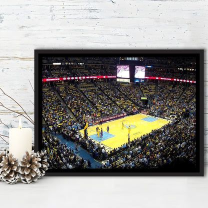 Pepsi Center Nuggets, Stadium Canvas, Sport Art, Framed Canvas Print Wall Art, Floating Frame