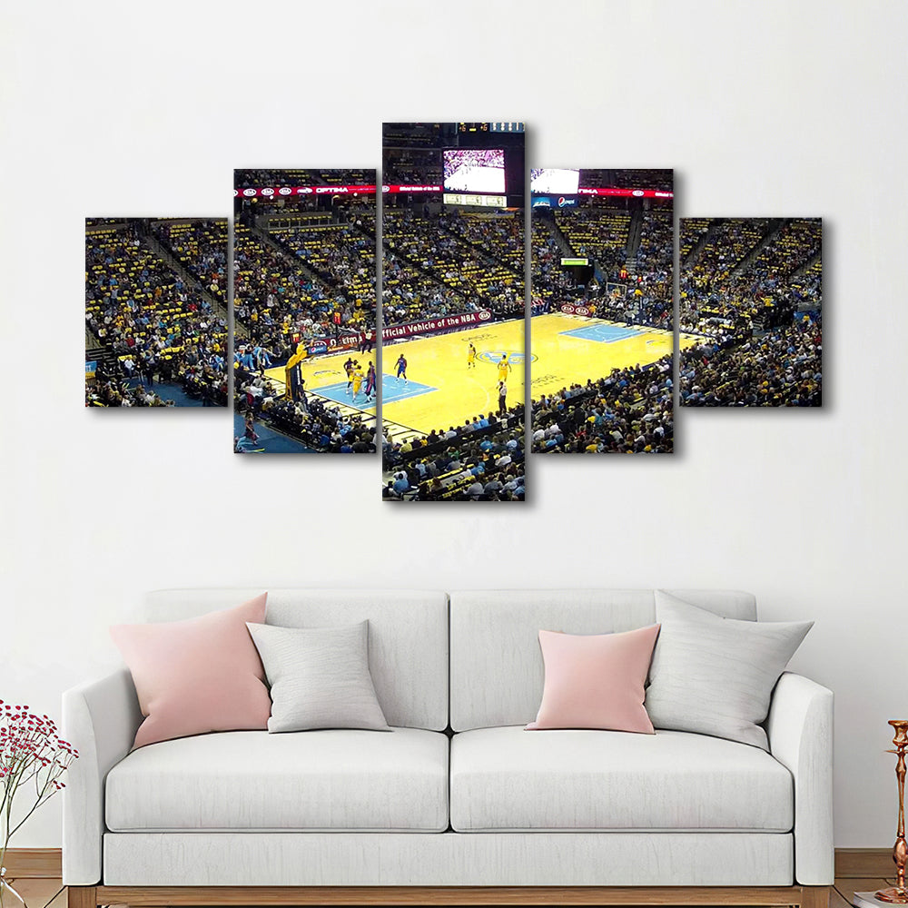 Pepsi Center Nuggets, Stadium Canvas, Sport Art, Gift for him, 5 Panel, Large Canvas, Canvas Print Wall Art