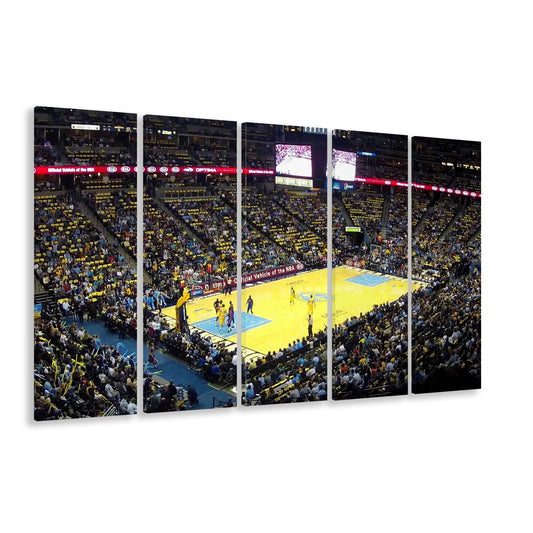 Pepsi Center Nuggets, Stadium Canvas, Sport Art, 5 Panel B, Extra Large Canvas, Canvas Print Wall Art