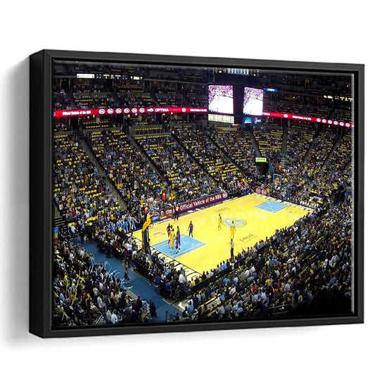 Pepsi Center Nuggets, Stadium Canvas, Sport Art, Framed Canvas Print Wall Art, Floating Frame