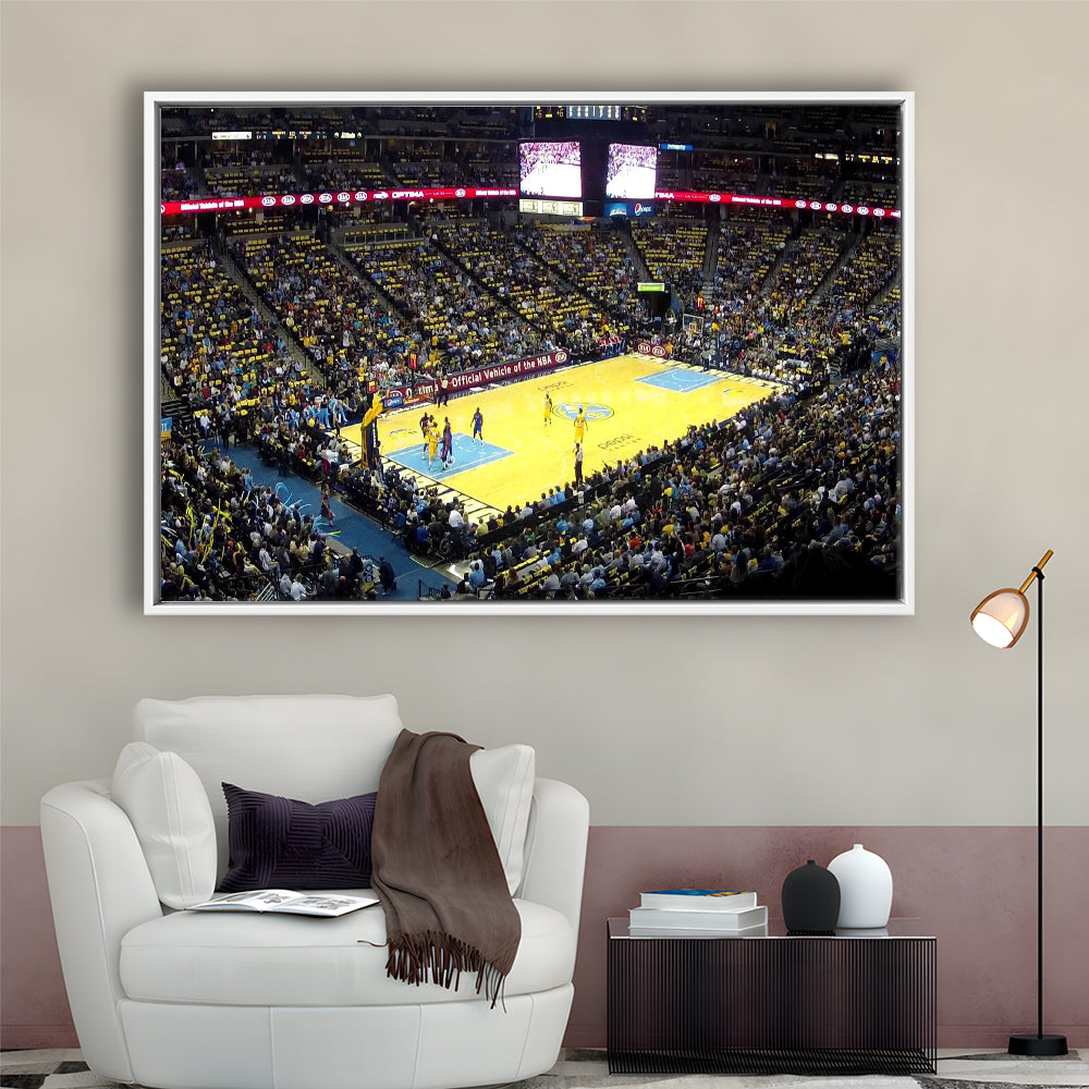 Pepsi Center Nuggets, Stadium Canvas, Sport Art, Framed Canvas Print Wall Art, Floating Frame