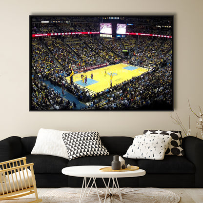 Pepsi Center Nuggets, Stadium Canvas, Sport Art, Framed Canvas Print Wall Art, Floating Frame