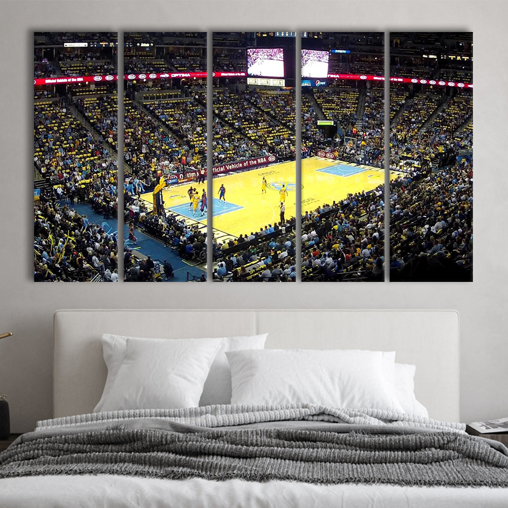 Pepsi Center Nuggets, Stadium Canvas, Sport Art, 5 Panel B, Extra Large Canvas, Canvas Print Wall Art