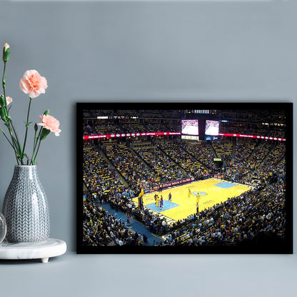 Pepsi Center Nuggets, Stadium Canvas, Sport Art, Gift for him, Framed Art Print Wall Decor, Picture Framed