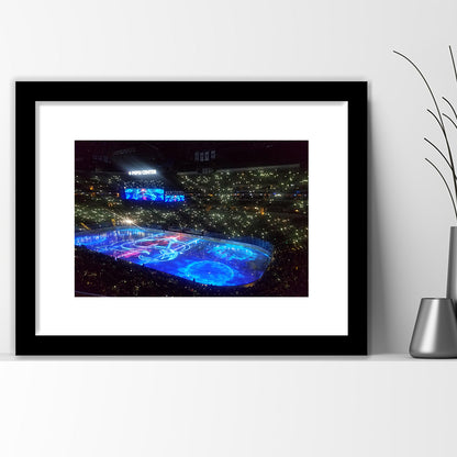Pepsi Center, Stadium Canvas, Sport Art, Gift for him, White Border Framed Art Print Wall Decor