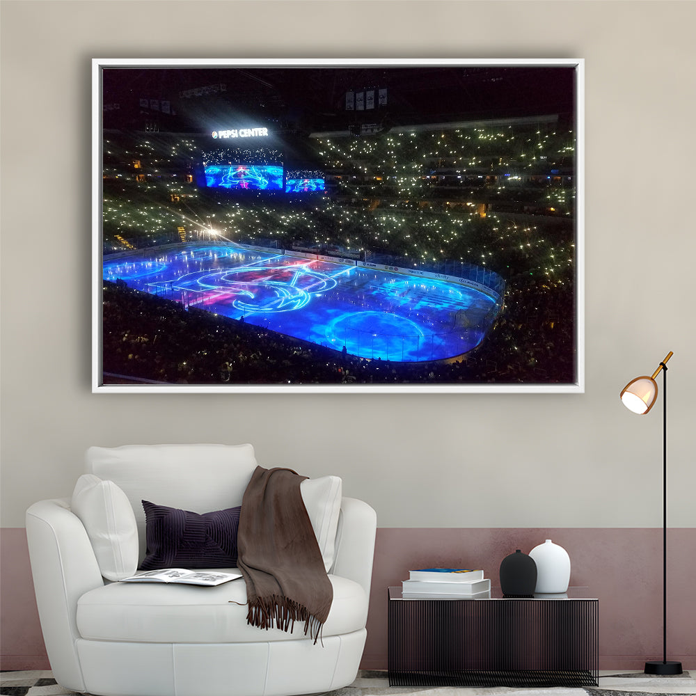 Pepsi Center, Stadium Canvas, Sport Art, Framed Canvas Print Wall Art, Floating Frame