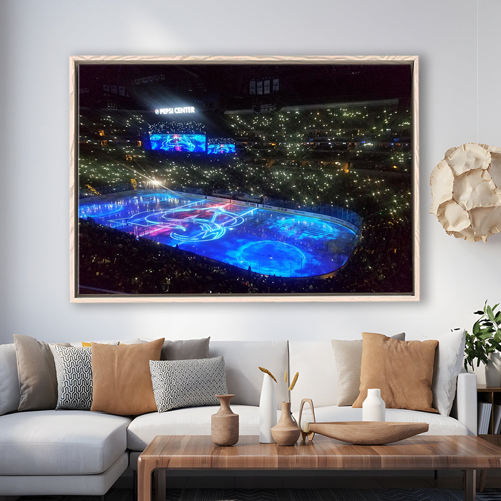 Pepsi Center, Stadium Canvas, Sport Art, Framed Canvas Print Wall Art, Floating Frame