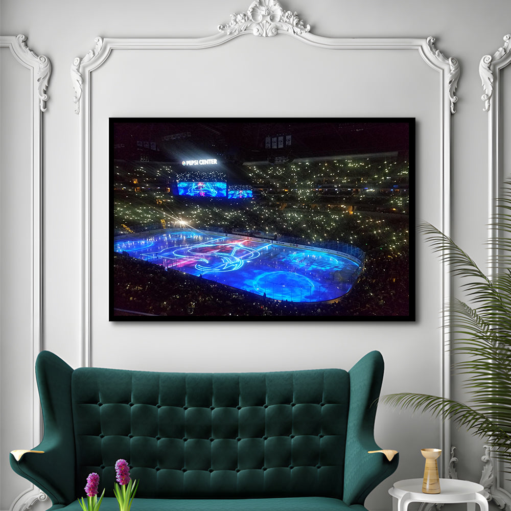 Pepsi Center, Stadium Canvas, Sport Art, Gift for him, Framed Art Print Wall Decor, Picture Framed