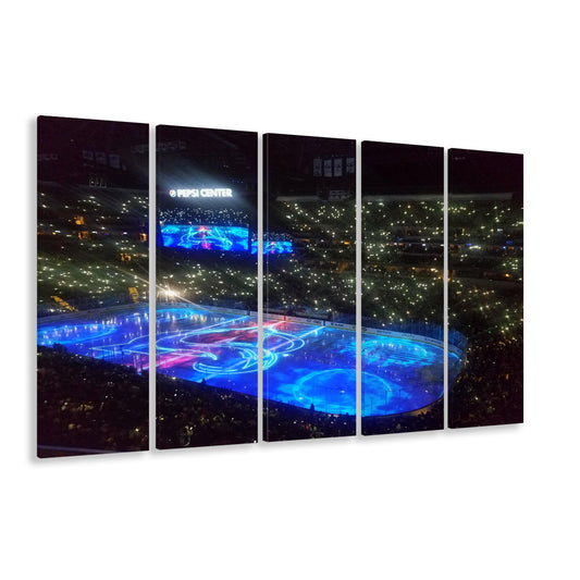 Pepsi Center, Stadium Canvas, Sport Art, 5 Panel B, Extra Large Canvas, Canvas Print Wall Art