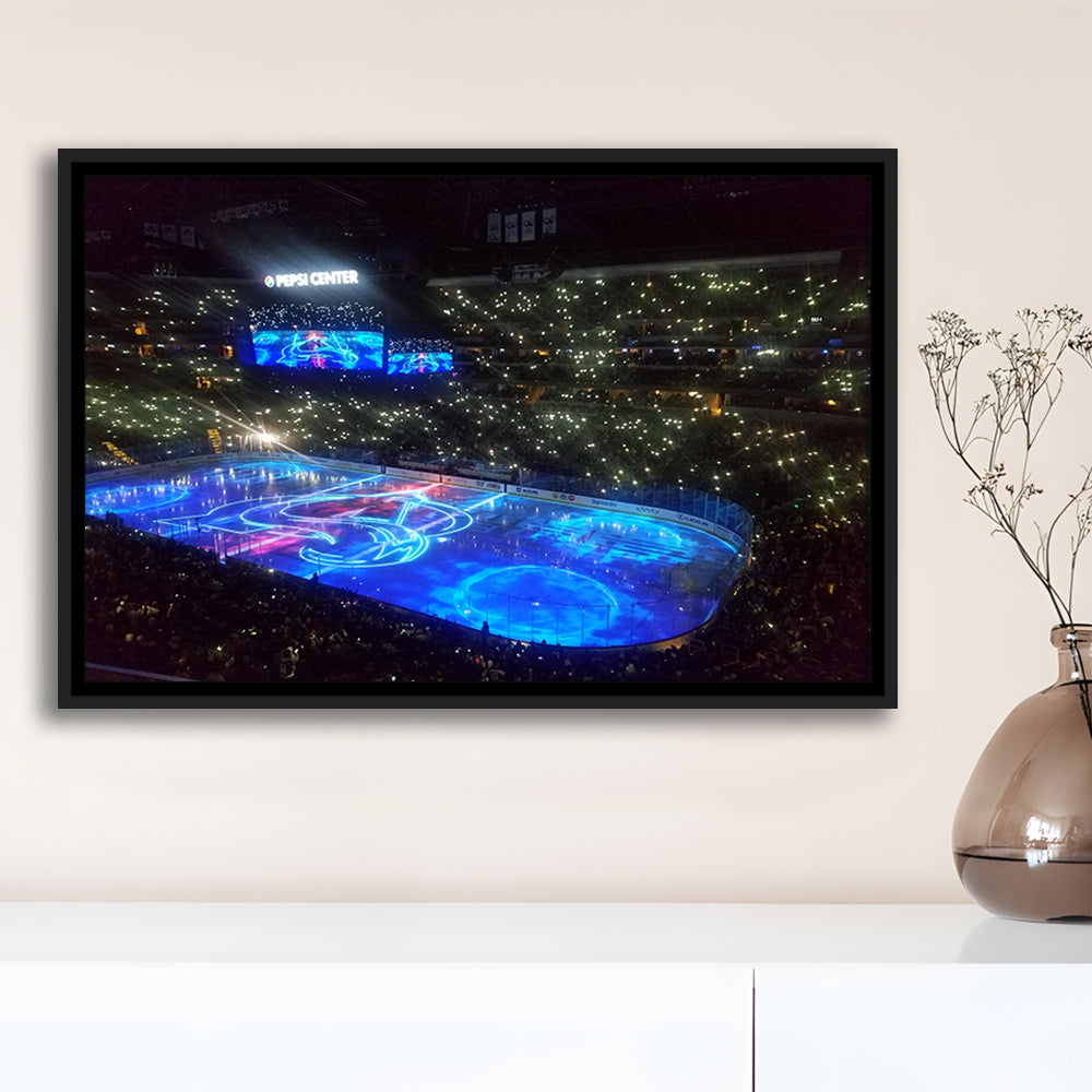Pepsi Center, Stadium Canvas, Sport Art, Framed Canvas Print Wall Art, Floating Frame