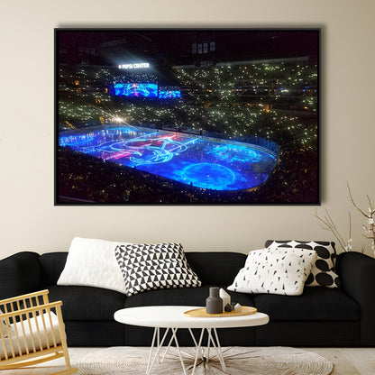 Pepsi Center, Stadium Canvas, Sport Art, Framed Canvas Print Wall Art, Floating Frame