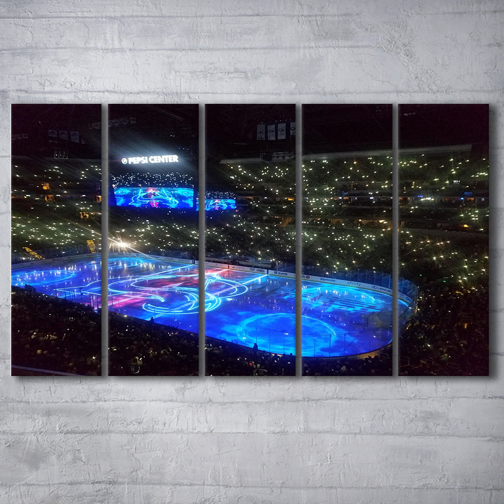 Pepsi Center, Stadium Canvas, Sport Art, 5 Panel B, Extra Large Canvas, Canvas Print Wall Art