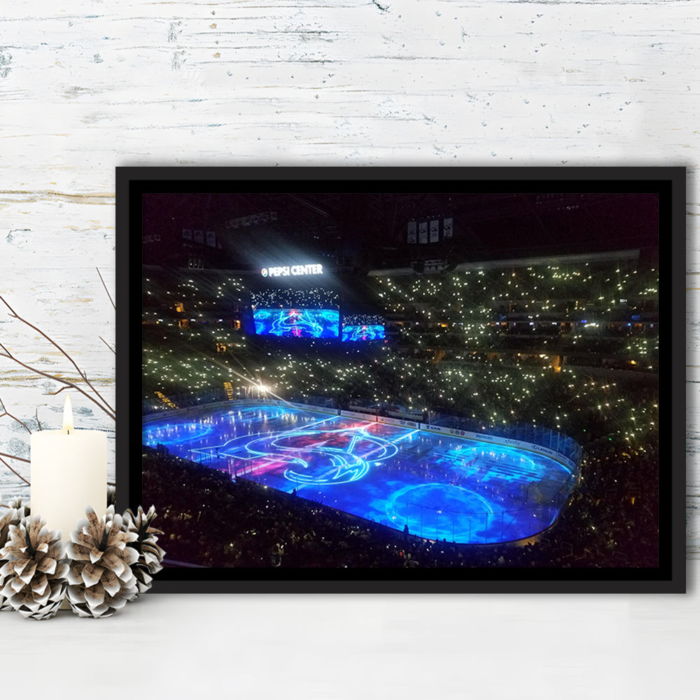 Pepsi Center, Stadium Canvas, Sport Art, Framed Canvas Print Wall Art, Floating Frame