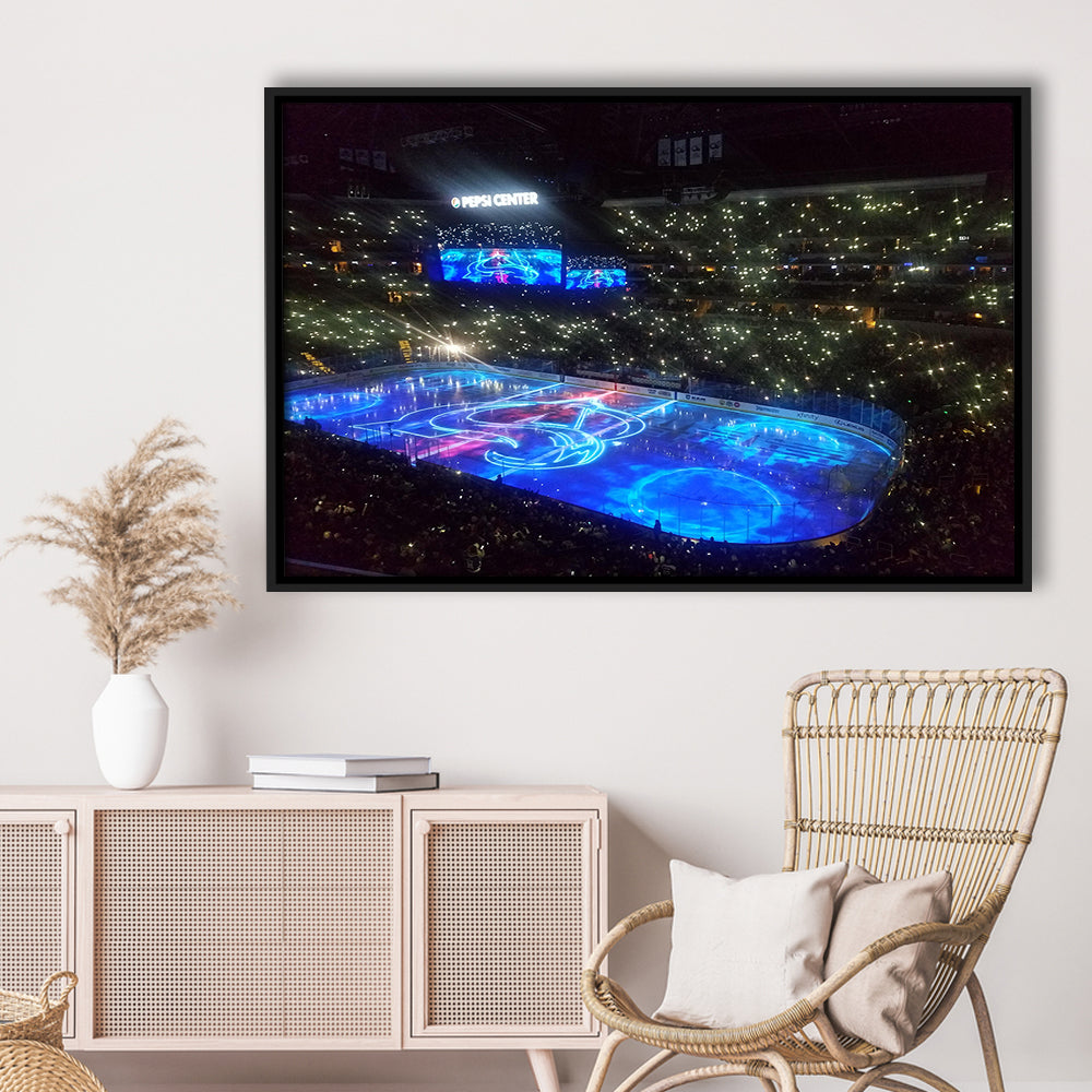 Pepsi Center, Stadium Canvas, Sport Art, Framed Canvas Print Wall Art, Floating Frame