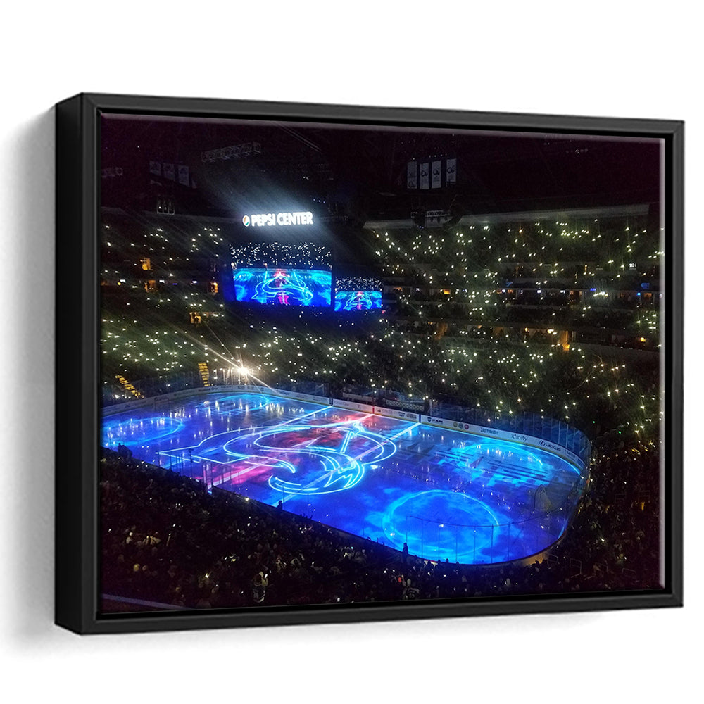 Pepsi Center, Stadium Canvas, Sport Art, Framed Canvas Print Wall Art, Floating Frame