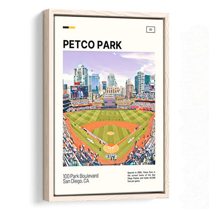 Petco Park Print, San Diego Padres Stadium Canvas Art, Man Cave Gift, Floating Framed Canvas Print Wall Art